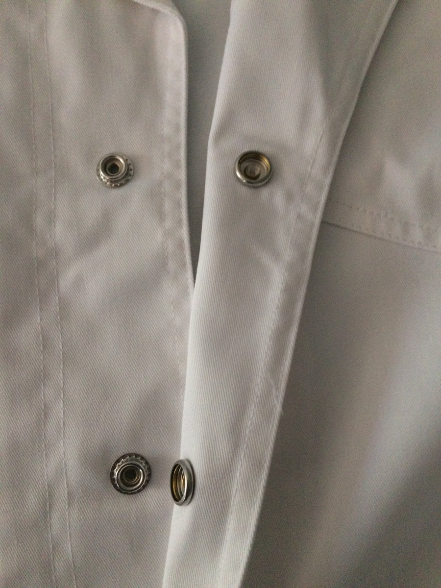 LAB COAT WHITE ELASTIC WRIST CUFF AUSTRALIA PRESIDENT SAFETY WEAR